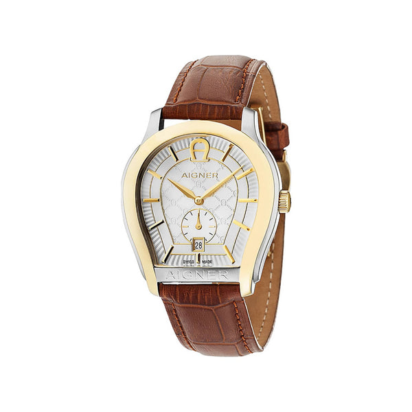 AIGNER Vicenza Men s Stainless Steel Gold Case and Brown