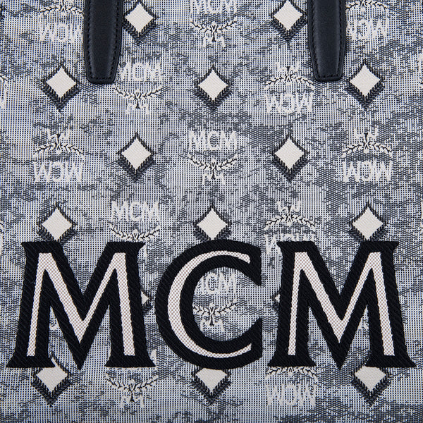 Mcm Ladies Grey Satchel in Vintage Jacquard Monogram MWEBATQ01EG  8809735036580 - Handbags, MCM - Jomashop