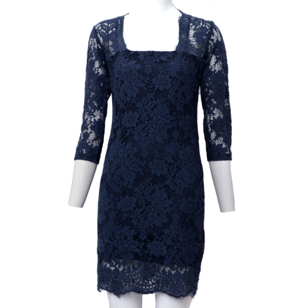 Yamamay Long-sleeved Lace Dress Night Blue –