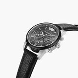 Police Avondale Gents  Grey Dial Black Leather Strap Watch