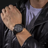 Police Avondale Gents  Grey Dial Black Leather Strap Watch