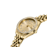 Police Ladies Champagne Dial Yellow Gold Plated Analog Stainless Steel Watch