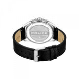 Police Burbank Gents Black Dial Black Leather Starp Watch