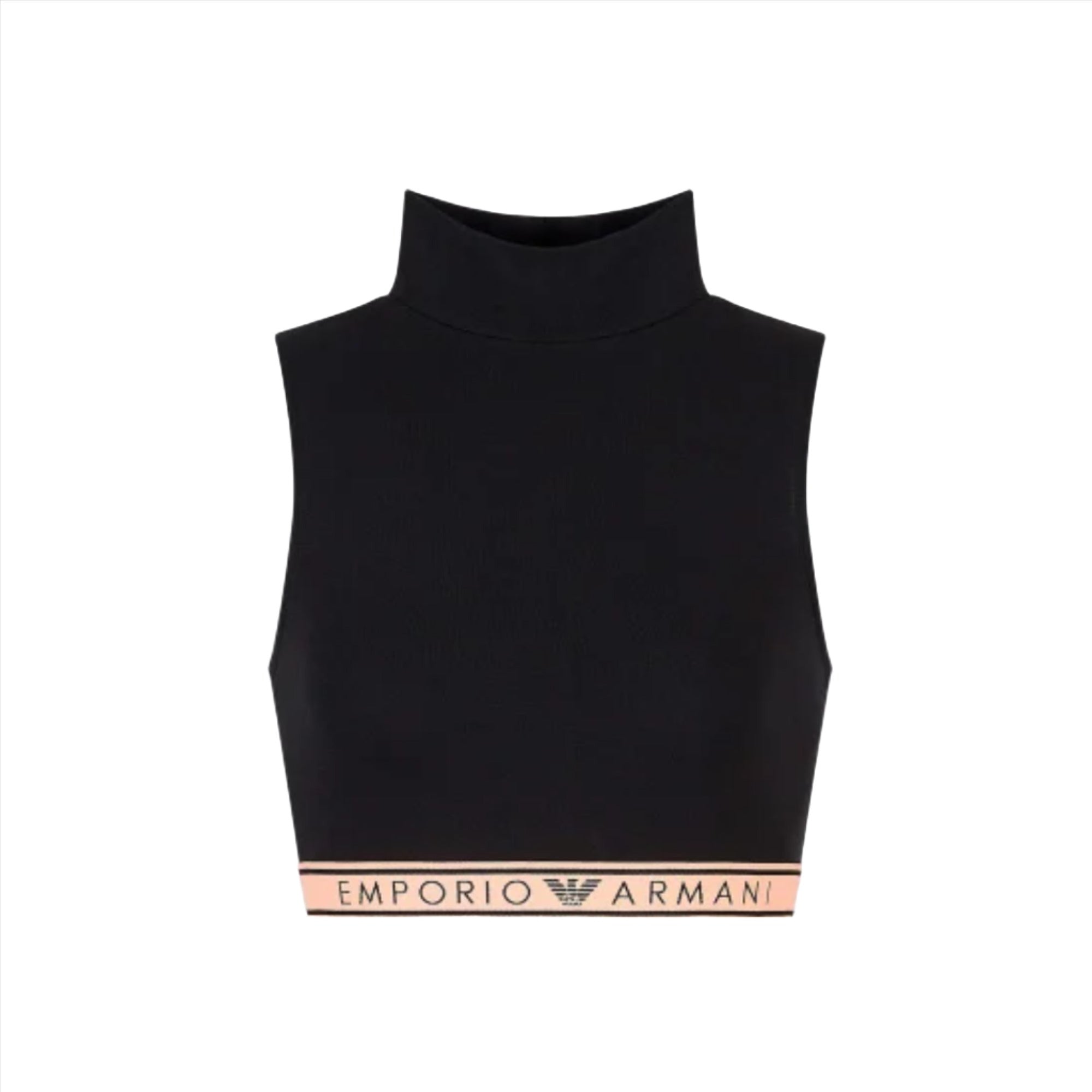 Emporio Armani Black Jersey Sleeveless Ruched-front Black good Blouse