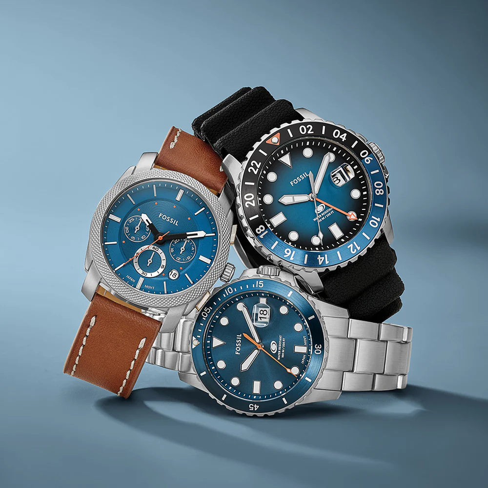 Fossil blue strap watch online