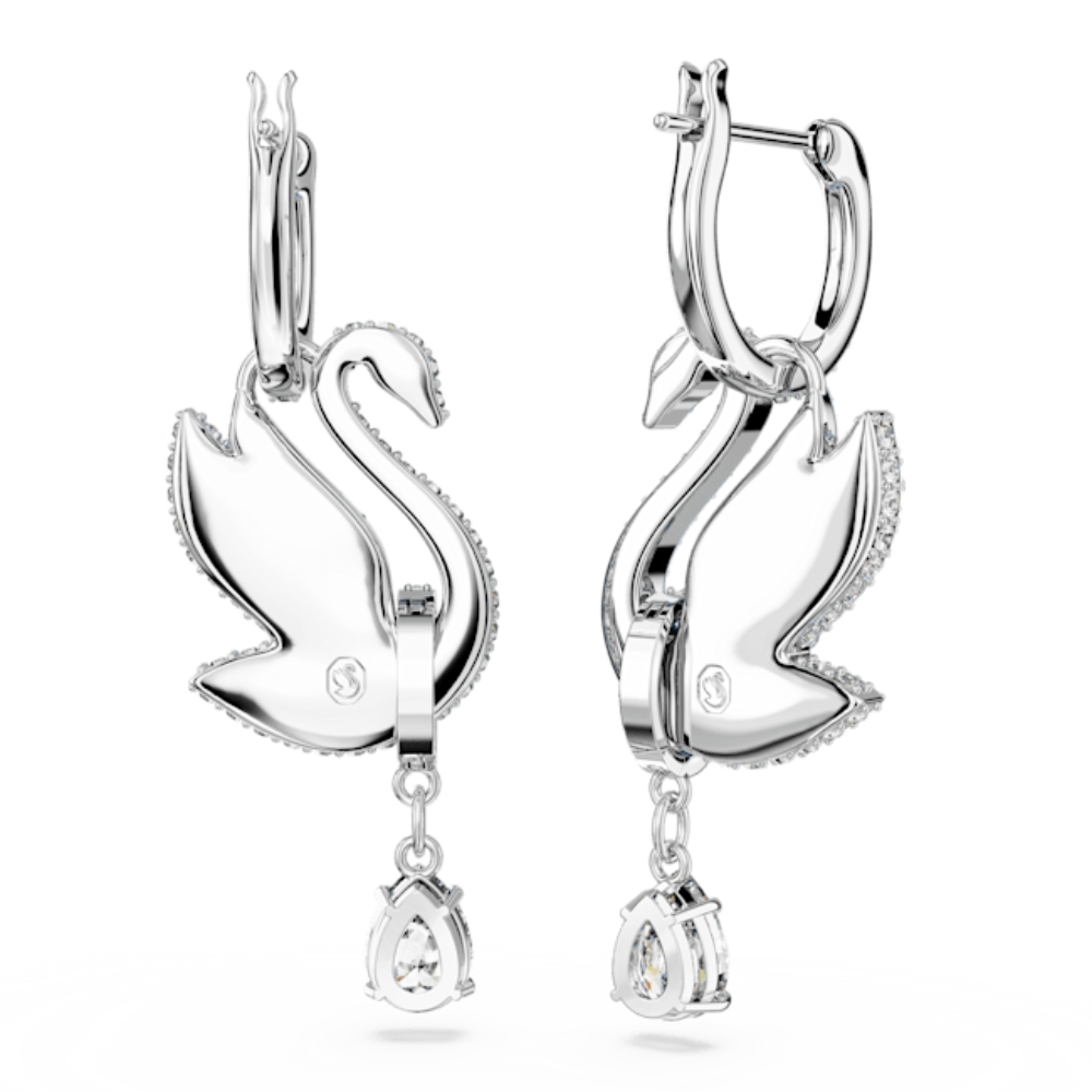 Swarovski swan deals earrings silver