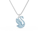 Swarovski Swarovski Iconic Swan Necklace Swan, Medium, Blue, Rhodium plated