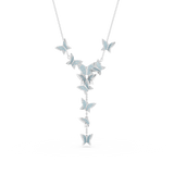 Swarovski Lilia Y Necklace Butterfly, Blue, Rhodium plated