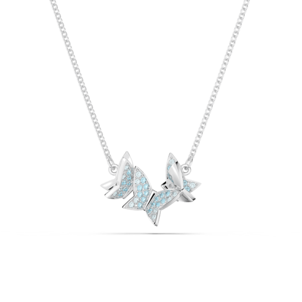 Swarovski Lilia Necklace Butterfly Blue Rhodium plated Bluesalon