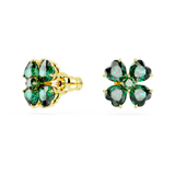 Swarovski Idyllia Stud Earrings Clover, Green, Gold-tone plated