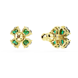 Swarovski Idyllia Stud Earrings Clover, Green, Gold-tone plated