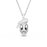 Swarovski Disney Donald Duck Necklace White, Rhodium plated