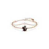 Swarovski Swarovski Bangle Swan, Black, Rose gold-tone plated, Medium