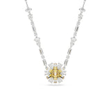 Swarovski Idyllia Necklace Flower, Yellow, Rhodium plated