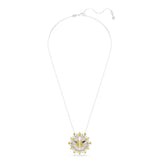 Swarovski Idyllia pendant and brooch Flower Necklace, Long, Yellow, Rhodium plated