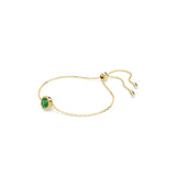 Swarovski Una Bracelet Round cut, Pave, Green, Gold-tone plate, Medium