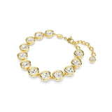 Swarovski Imber Bracelet Round cut, White, Gold-tone plated