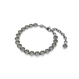 Swarovski Imber Tennis Bracelet Round cut, Black, Ruthenium plated, Medium