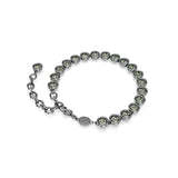 Swarovski Imber Tennis Bracelet Round cut, Black, Ruthenium plated, Medium