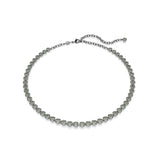 Swarovski Imber Tennis Necklace Round cut, Gray, Ruthenium plated