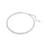 Swarovski Imber Tennis Necklace Round cut, Gray, Ruthenium plated