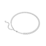 Swarovski Imber Tennis Necklace Round cut, Gray, Ruthenium plated