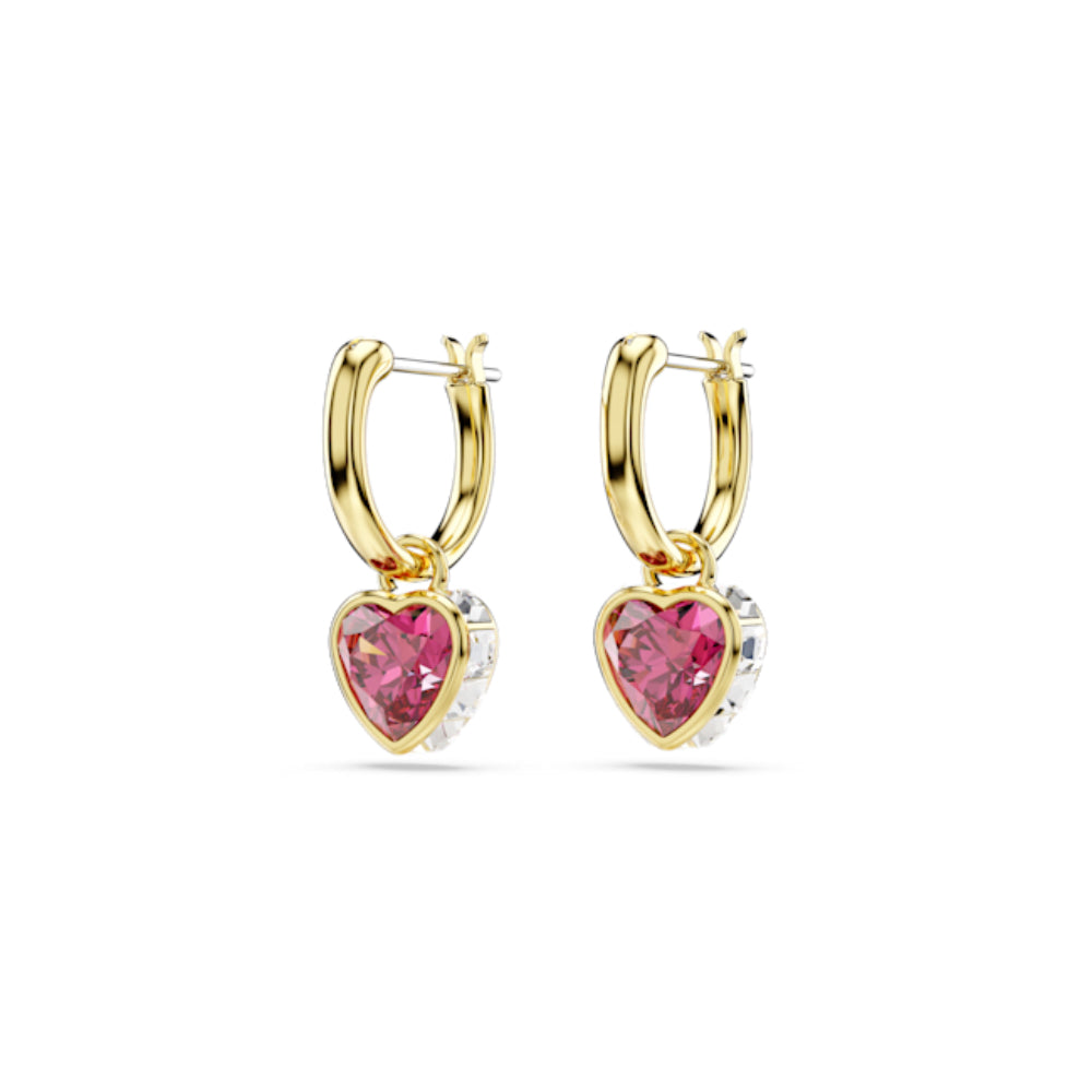 Swarovski Chroma Drop Earrings Heart, Red, Gold-tone plated – Bluesalon.com