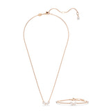 Swarovski Mesmera Set (Necklace and Bracelet) Mixed cuts, White, Rose gold-tone plated