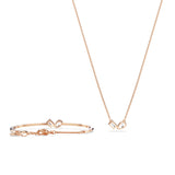 Swarovski Mesmera Set (Necklace and Bracelet) Mixed cuts, White, Rose gold-tone plated