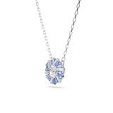 Swarovski Idyllia Set (Necklace and Earrings)  Mixed cuts, Flower, Blue, Rhodium plated