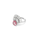 Swarovski Idyllia Cocktail Ring Mixed cuts Shell  Pink Rhodium plated