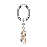 Swarovski Keyring Infinity, White, Mixed metal finish