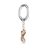 Swarovski Keyring Infinity, White, Mixed metal finish