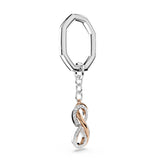 Swarovski Keyring Infinity, White, Mixed metal finish