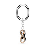 Swarovski Keyring Infinity, White, Mixed metal finish