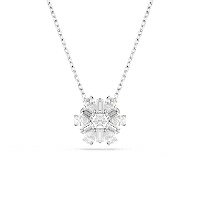 Swarovski Idyllia Necklace Pendant Mixed cuts Snowflake White Rhodi Bluesalon