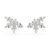 Swarovski Idyllia Clip Earrings Mixed Cuts Half Snowflake White Rhodium Plated