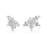 Swarovski Idyllia Clip Earrings Mixed Cuts Half Snowflake White Rhodium Plated