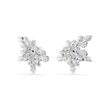 Swarovski Idyllia Clip Earrings Mixed Cuts Half Snowflake White Rhodium Plated