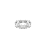 Swarovski Matrix Band Ring, Baguette cut, White, Rhodium plated