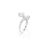 Swarovski Mesmera Attract open Ring Heart cut Pavé Heart White Silver-tone finish