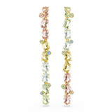 Swarovski Gema Drop Earrings Asymmetrical design Mixed cuts Multicolored Gold-tone plated
