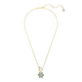 Swarovski Idyllia pendant Mixed cuts Flower Blue Gold-tone plated