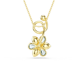 Swarovski Idyllia pendant Mixed cuts Flower Blue Gold-tone plated