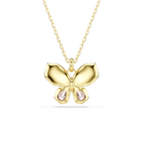 Swarovski Idyllia pendant Mixed cuts Pavé Butterfly Multicolored Gold-tone plated