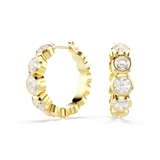 Swarovski Imber Hoop Earrings Round cut White Gold-tone plated