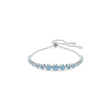 Swarovski Imber Tennis Bracelet Mixed Round Cuts Blue Rhodium Plated