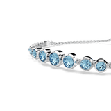 Swarovski Imber Tennis Bracelet Mixed Round Cuts Blue Rhodium Plated