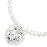 Swarovski Ariana Grande x Necklace Crystal pearl Heart cut Heart White Rhodium plated