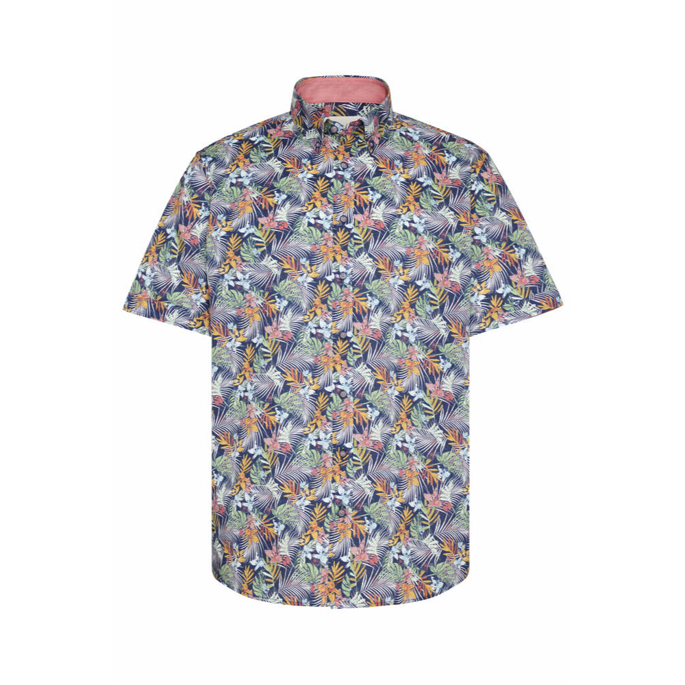 Bugatti Men s Pattern Shirt With Button Down Collar Bluesalon